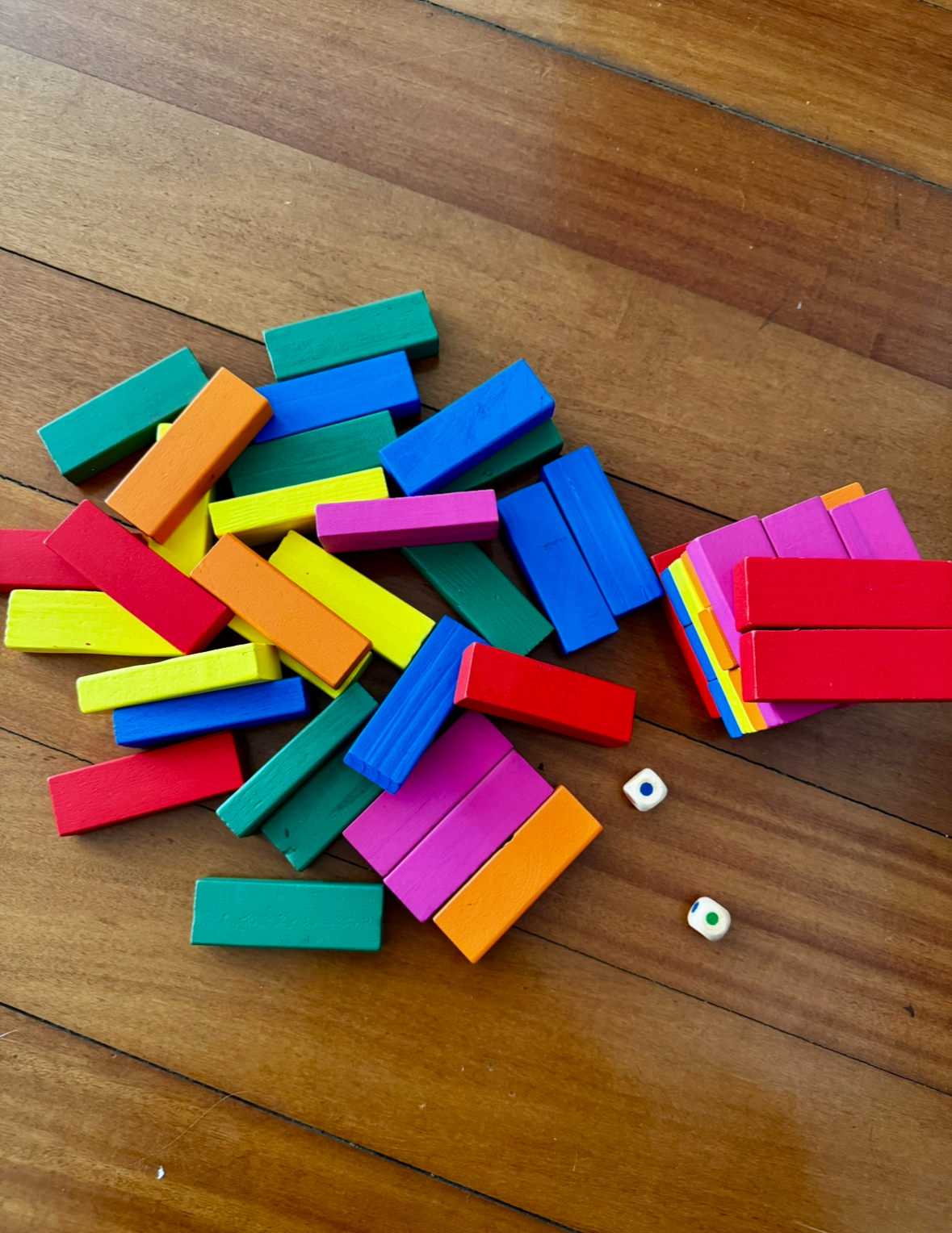 Colored Wooden Tower (Jenga style)